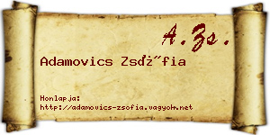 Adamovics Zsófia névjegykártya